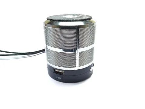 Bluetooth speaker, wireless portable speaker, speaker white background, music Foto stock