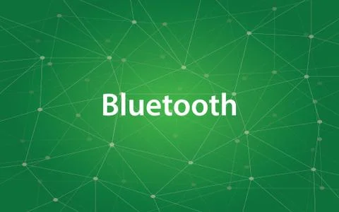 Bluetooth white text illustration with constellation map and green background Stock-Illustration