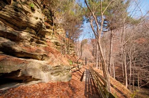 Bluff trail in the late fall Stockfoto's
