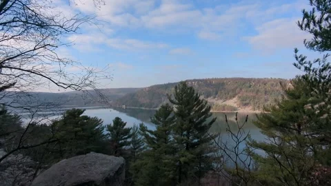 The bluffs overlooking Devil's Lake a popular Wisconsin tourist location Stock Footage 294260543
