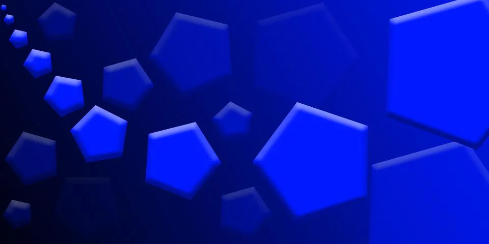 Bluish Background Or Backdrop Design With Pentagon Shapes Stock Illustration