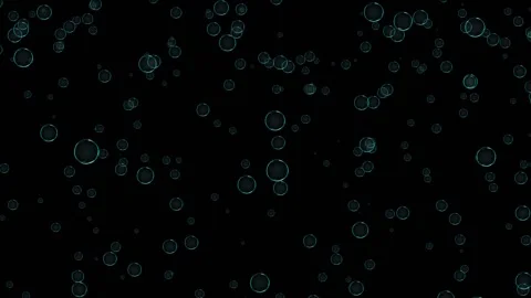 Bluish bubbles measuredly, without deviating to the sides, rise from top to Stock Footage 165138109