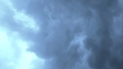 Bluish Cloudy Sky with Thunder Sound Stock Footage 303210955