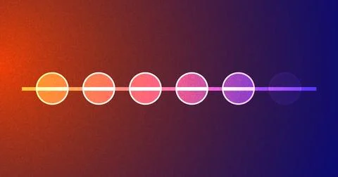 Bluish creative network timeline growth chart with circles blinking. Tech c.. 库存插图