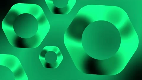 Bluish green color abstract pattern rotating hexagonal shape background 動画素材 222033583
