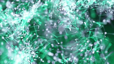 Bluish green exploding particles abstract wavy pattern background Stock Footage 225789898
