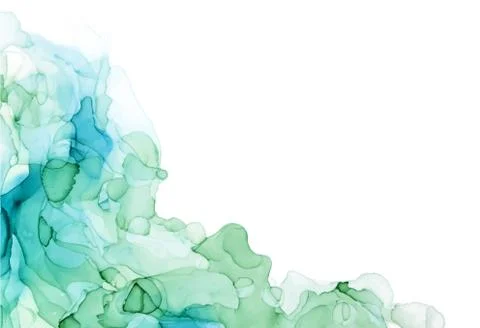 Bluish shades corner ink background, wet liquid Stock Illustration
