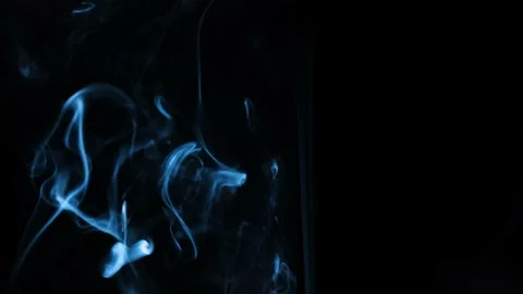 Bluish smoke on black background Stock Footage 138509234