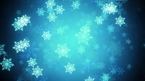Bluish SnowFlakes tunnel Stock Footage 44697919