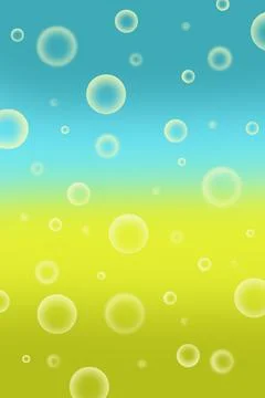 Bluish yellow background with bubbles. Vertical format Stock Illustration