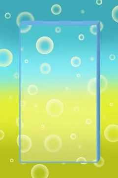 Bluish yellow background with bubbles. Vertical format Stock Illustration