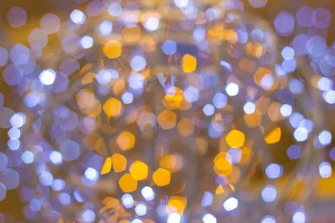 Blur - abstract bokeh circle string lights for background wallpaper 스톡 사진