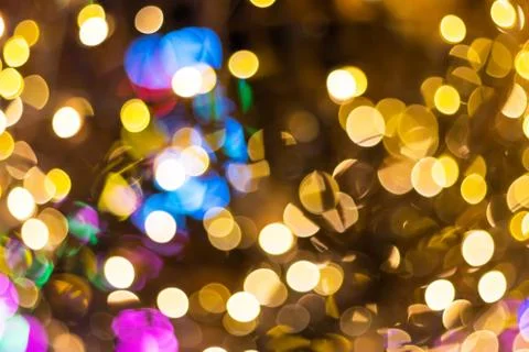 Blur - abstract bokeh circle string lights for background wallpaper Photos