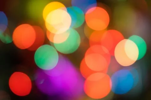 Blur - abstract bokeh circle string lights for background wallpaper 스톡 사진