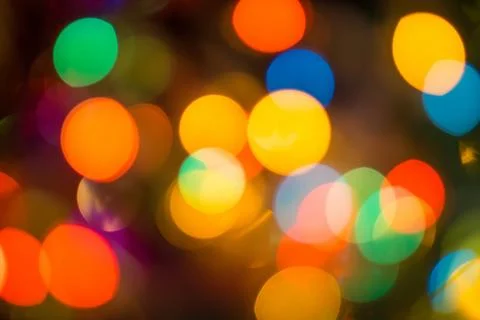 Blur - abstract bokeh circle string lights for background wallpaper Stock Photos