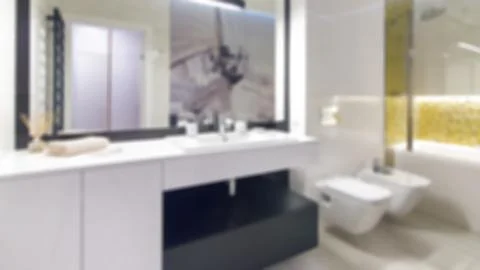 Blur abstract defocused room interior design decoration and real estate Stock Photos