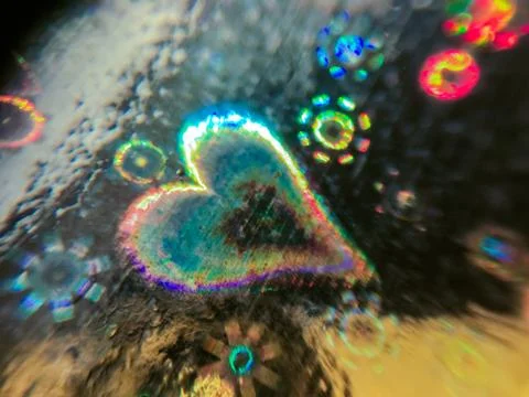 Blur abstract light yellow multi-color heart, creative background Stock Photos