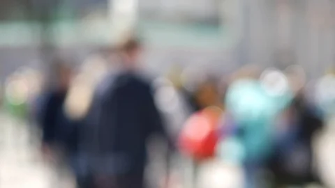 Blur abstract people background, unrecognizable silhouettes of people walking on Stock Footage 88345231