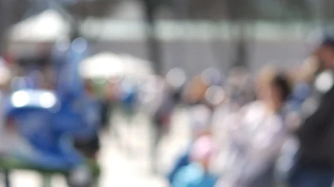 Blur abstract people background, unrecognizable silhouettes of people walking on Stock Footage 88345280