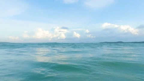 Blur and clear Point of view floating and swim on the sea surface Stock Footage 193986042