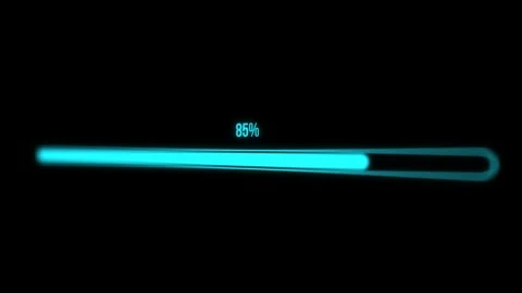 Blur and glow effect blue color loading bar animation isolated on a black Stock Footage 253273178