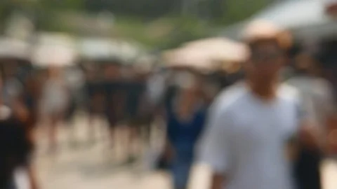 Blur background anonymous crowd Stock Footage 71485104