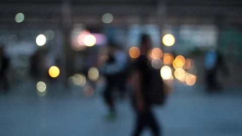 Blur background anonymous crowd Stock Footage 77061332