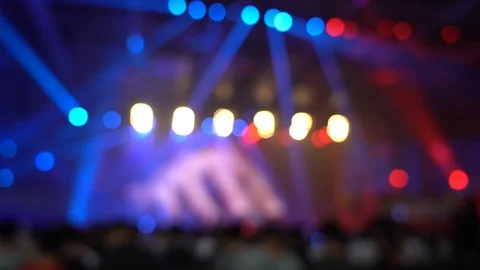 Blur background of Crowd People in the live show; abstract bokeh background Stock Footage 125399566