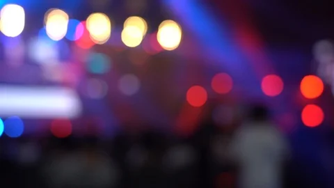 Blur background of Crowd People in the live show; abstract bokeh background Stock Footage 125399568