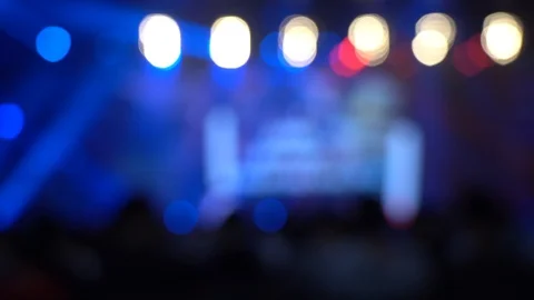 Blur background of Crowd People in the live show; abstract bokeh background Stock Footage 125399593