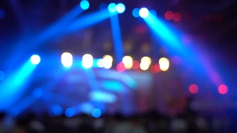 Blur background of Crowd People in the live show; abstract bokeh background 動画素材 125399615