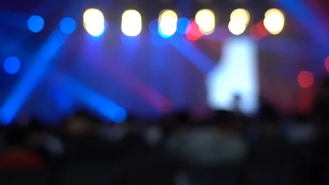 Blur background of Crowd People in the live show; abstract bokeh background Stock Footage 125399637