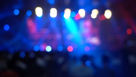 Blur background of Crowd People in the live show; abstract bokeh background Stock Footage 125399691