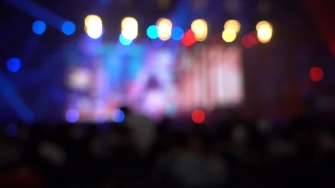 Blur background of Crowd People in the live show; abstract bokeh background Stock Footage 125399736