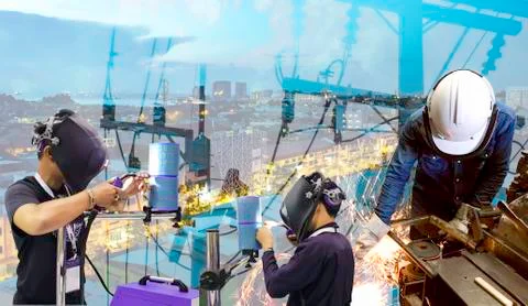 Blur background of electrical engineer are working on factory site, Technicia Stock Photos