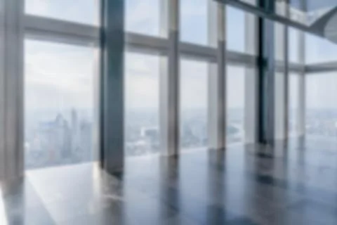 Blur background of empty office interior in city. Stock Photos