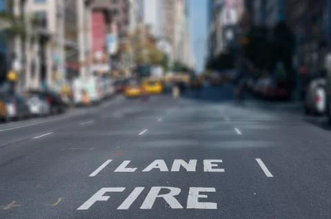 Blur Background Fire Lane New York City streets Stock Photos