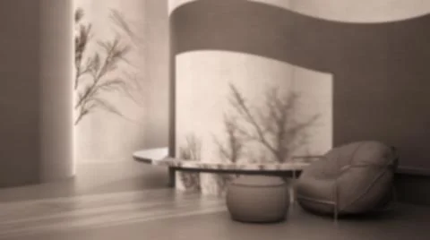 Blur background interior design, abstract empty interior, background with rou Stock Illustration