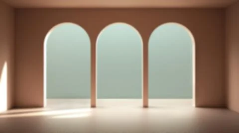Blur background interior design: classic metaphysics empty space with ceramic Stock Illustration