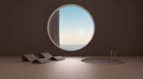 Blur background interior design, imaginary fictional architecture, empty spac Illustrazione stock