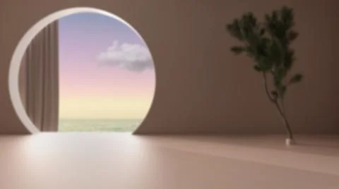 Blur background interior design, imaginary fictional architecture, empty spac Stock Illustration