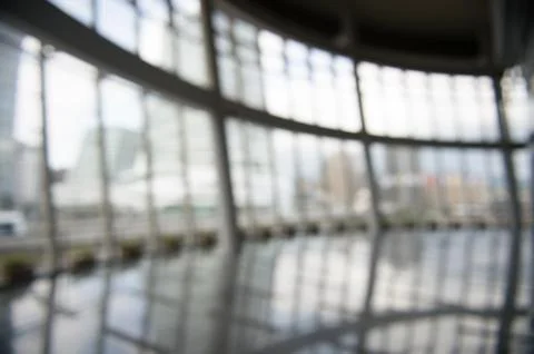 Blur background interior view looking out toward to empty office lobby Stock Photos