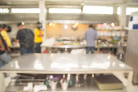 Blur Background of Kitchen with Chef or Cooker Foto stock