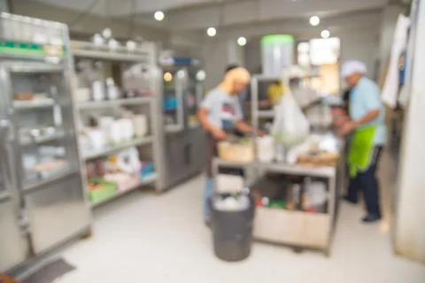 Blur Background of Kitchen with Chef or Cooker Stock Photos