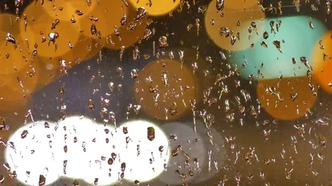 Blur background. Moving bokeh circles of night traffic. Defocused night traffic Stock Footage 69100574