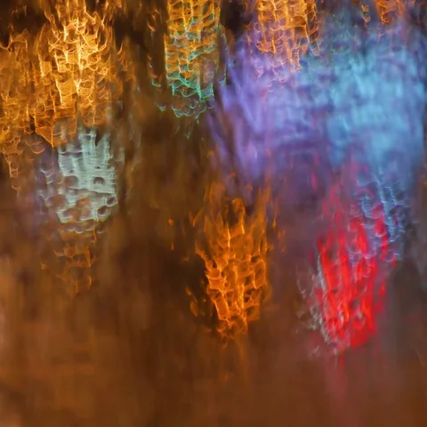 Blur background. Moving bokeh circles of night traffic. Defocused night traffic Stock Footage 69382325