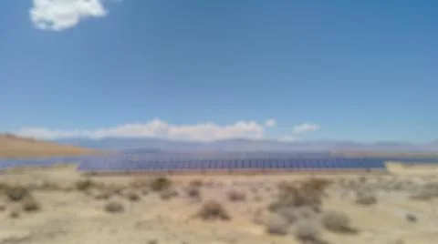 Blur background of solar station panel in the field. Electrical energy. Spate. Foto stock