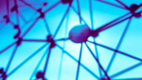 Blur background of sphere network connection. Foto stock