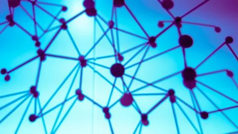 Blur background of sphere network connection. Stock Photos