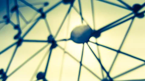 Blur background of sphere network connection. Stock Photos